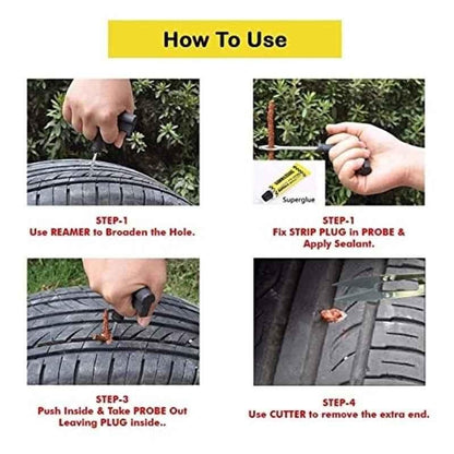 Universal Tubeless Tire Puncture Repair Kit